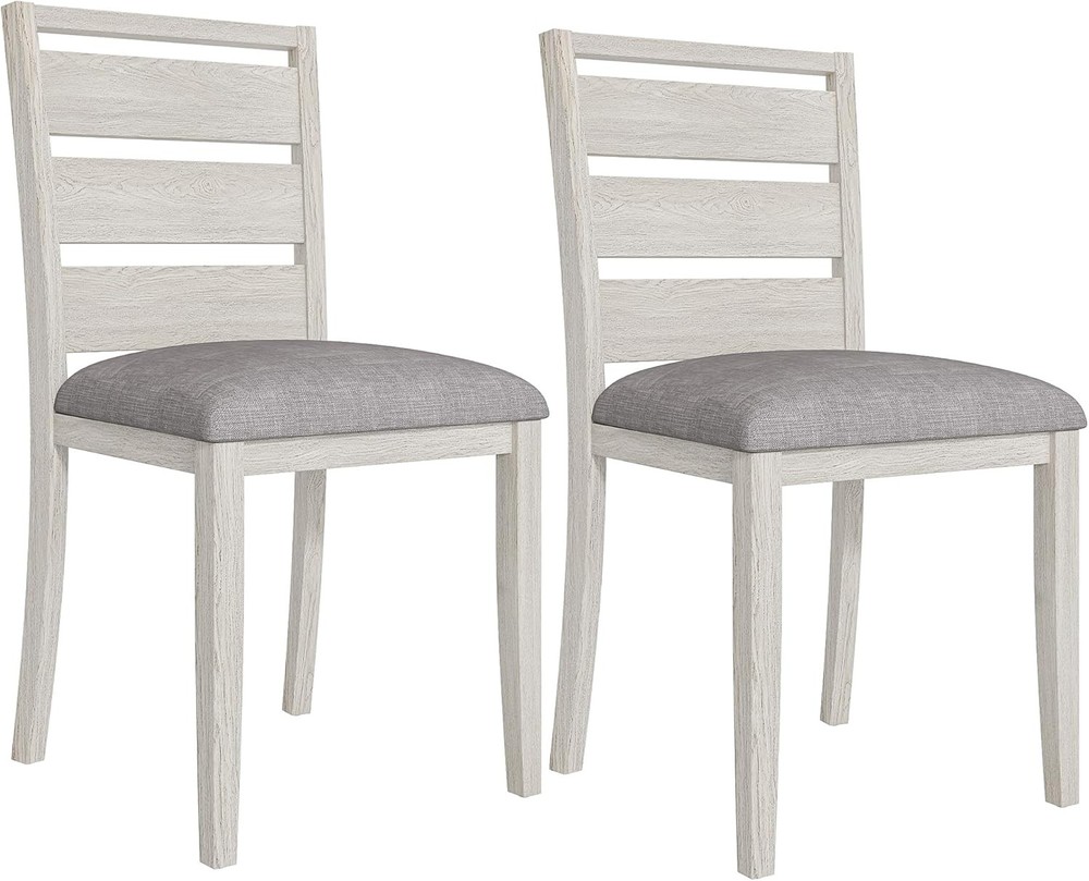 Peatuk Solid Wood Dining Chairs 2pk for Dining Room Kitchen GREY