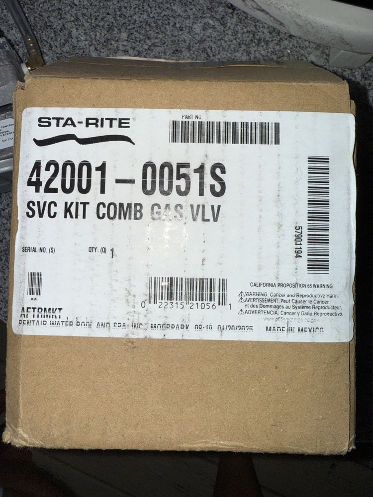 USED Pentair Sta-Rite Combination Gas Control V 42001-0051S