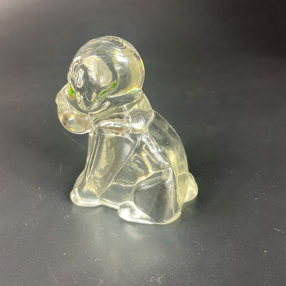 Federal Glass Clear Mopey Dog Candy Container
