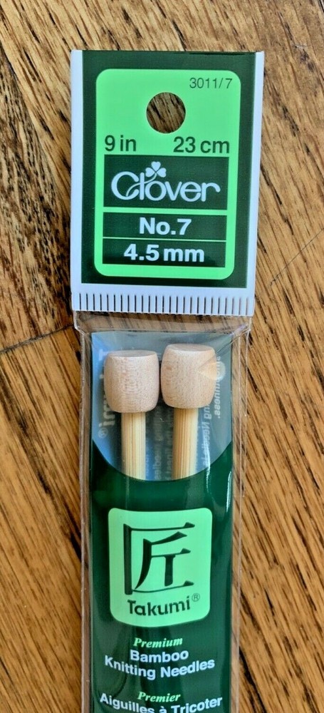 CLOVER SIZE 7 Bamboo 9" Single Point Knitting Needles