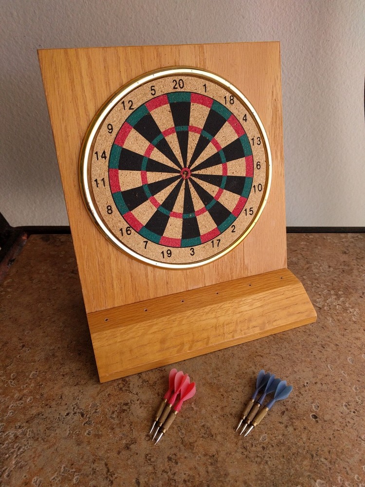 Miniature Desktop Dart Board Set 8" x 7.25"