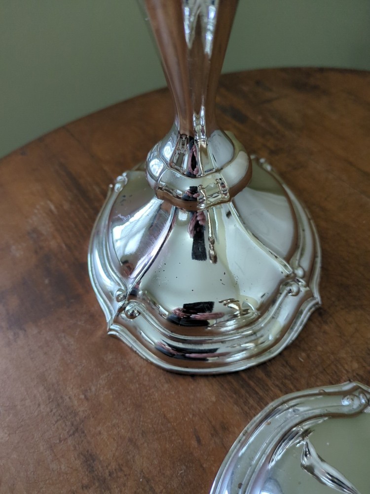 Vintage Oneida Silver Plated Candlesticks 1970's Chippendale Style