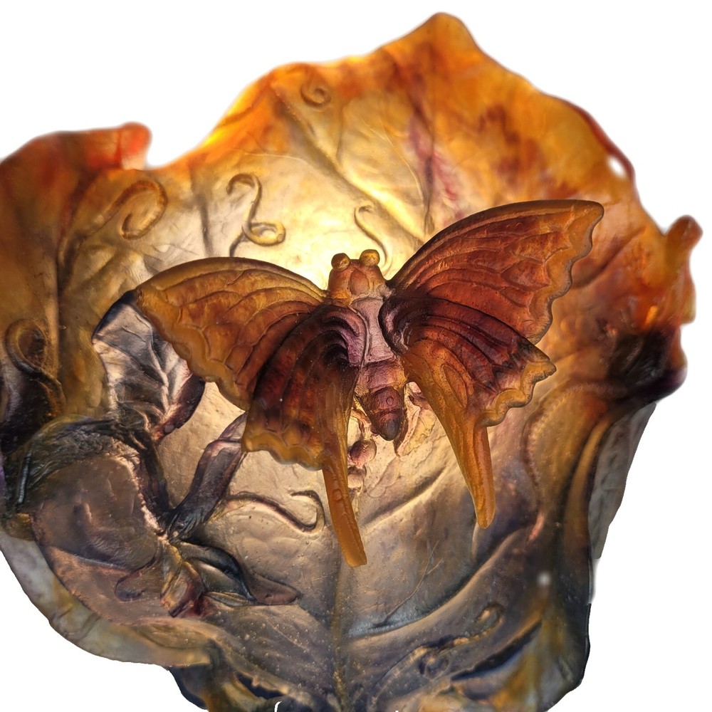 Daum Art Glass Butterfly Wall Light Sconce Shade
