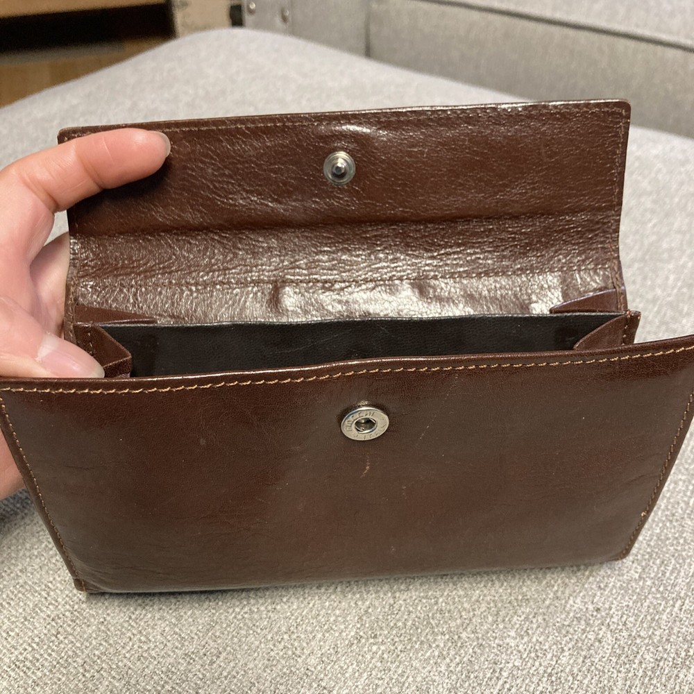 ERIUM Brown Leather Vintage Wallet Check book Organizer