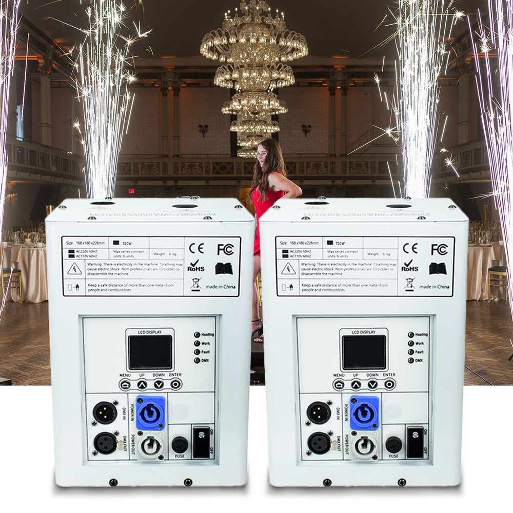 2 Packs 750W Cold Spark Machine Stage Effect Firework Machine DJ Event Wedding