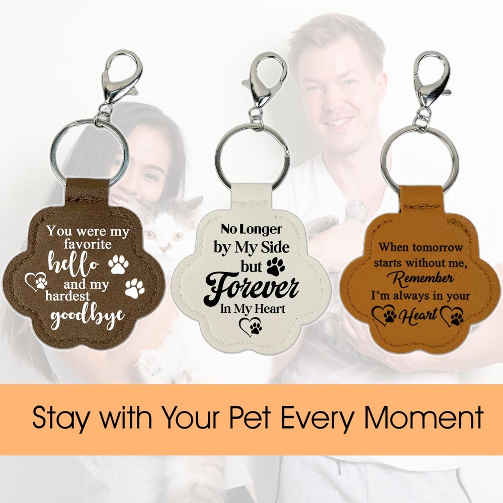 3 Pcs Pet Paw Keychain – Refillable One Size, White, Brown, Light Brown