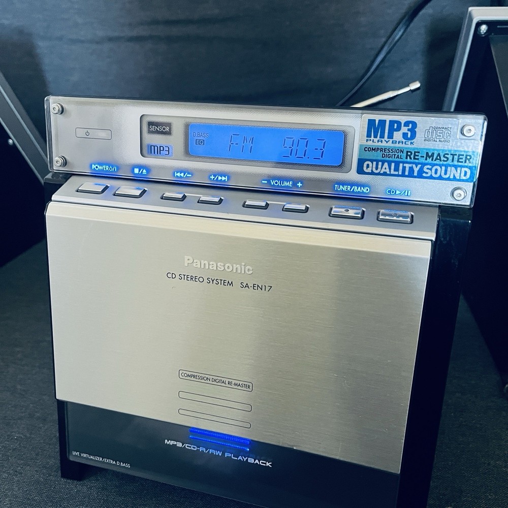 Panasonic CD Stereo System SA-EN17 With 2 Speakers No Remote Tested