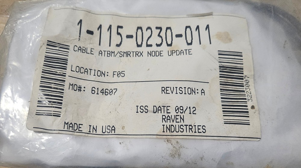 115-0230-011 RAVEN CABLE, AUTOBOOM CAN NODE UPDATE