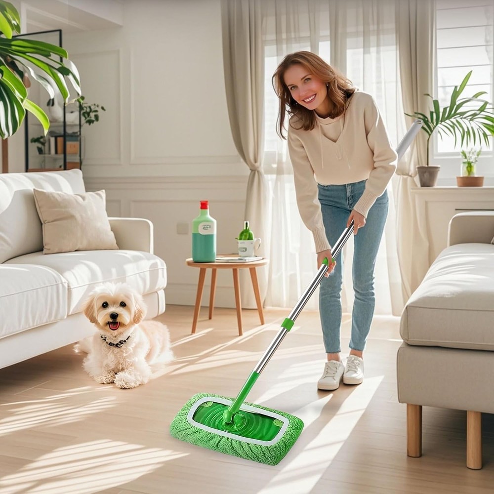 3 Pack Reusable Microfiber Mop Pads Compatible with Swiffer Sweeper, Washable...
