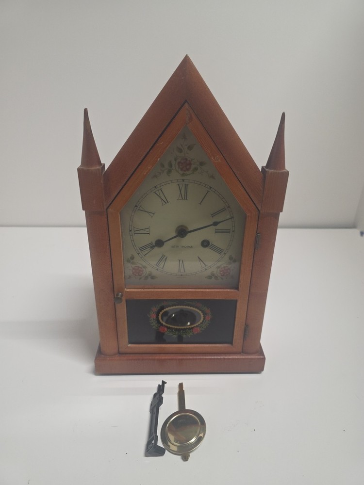 Seth Thomas Sharon Steeple Mantel Clock PLEASE READ (T7)