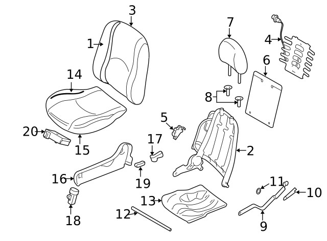 Genuine Ford Headrest 8L8Z-78611A08-AA