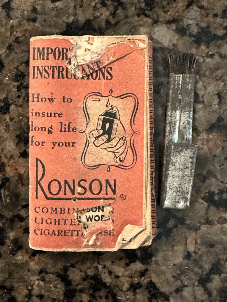 Vintage Ronson Juno Instruction Book & Tool