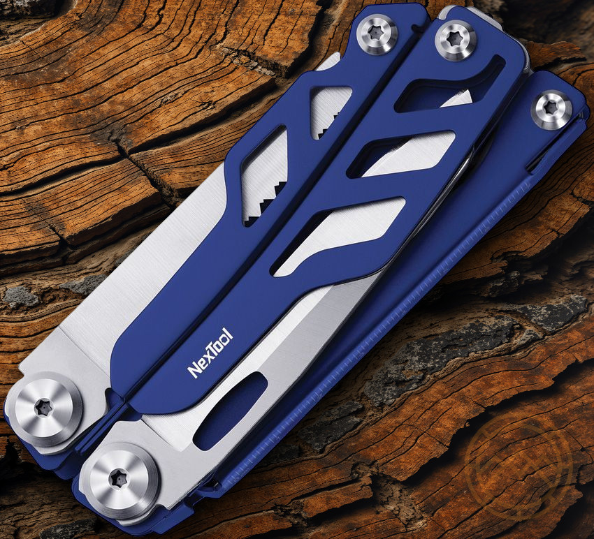 NexTool Flagship Pro Multi Tool Blue Essential Tools Blades Screwdrivers Openers