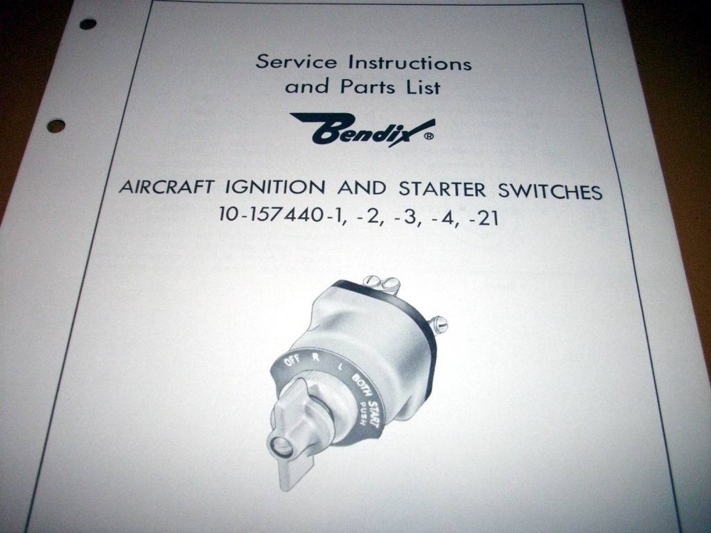 Bendix Ignition & Starter Switches Service Parts Manual