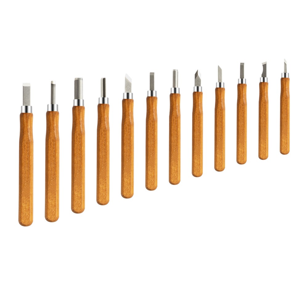 12-Piece Wood Carving Tools Kit Hand Chisel Tool Set Woodworking Gouges Steel