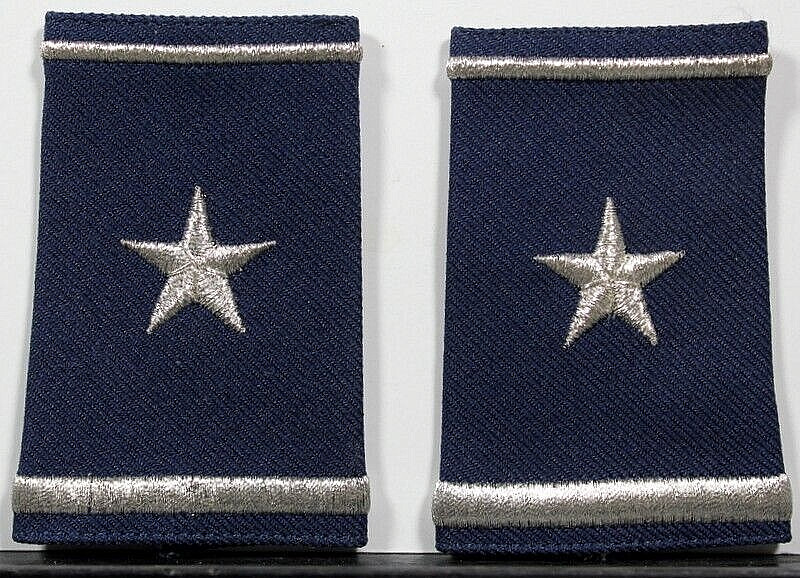 US Air Force Brigadier General Female Epaulet Soft Shoulder Boards Marks Pair V2