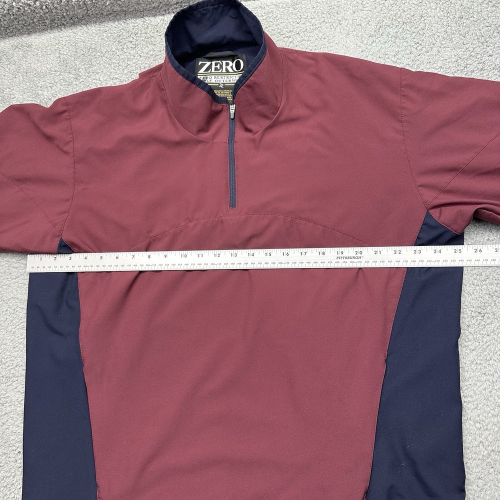 Zero Restriction Golf Outerwear Mens Size Large Red L/S G01W012 1/4 Zip Pullover