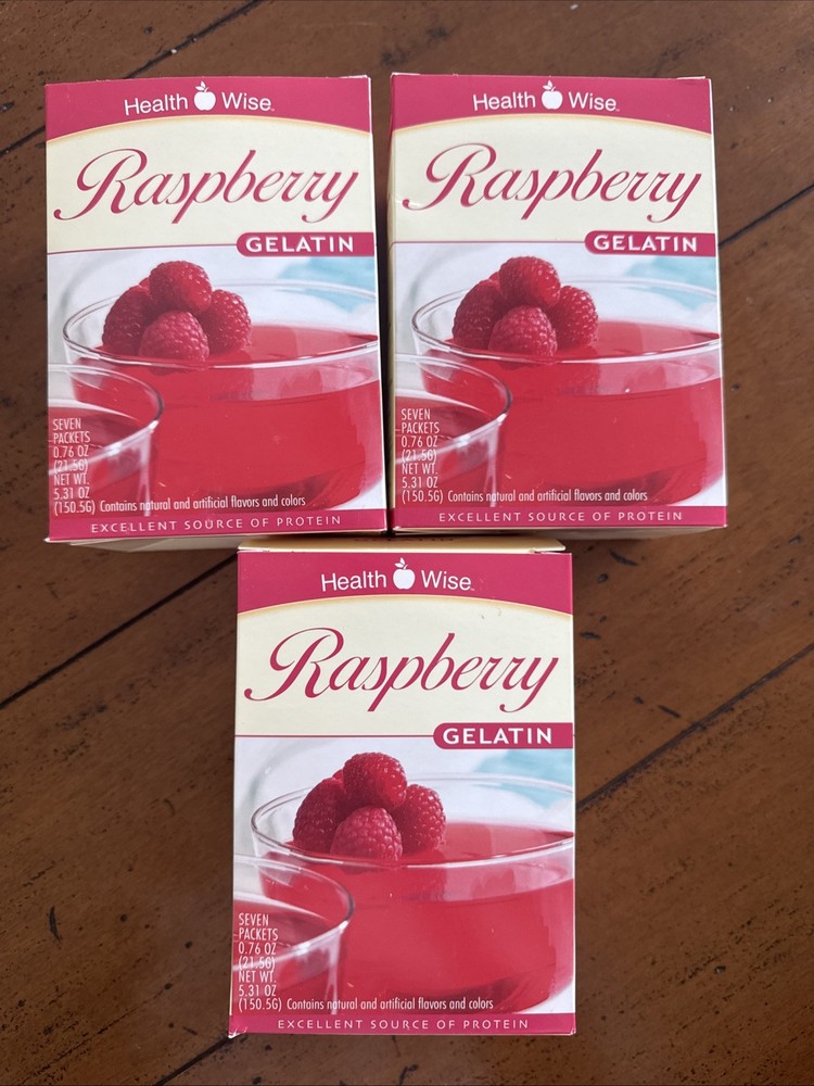 HealthWise High Protein Raspberry Gelatin (3 Boxes)