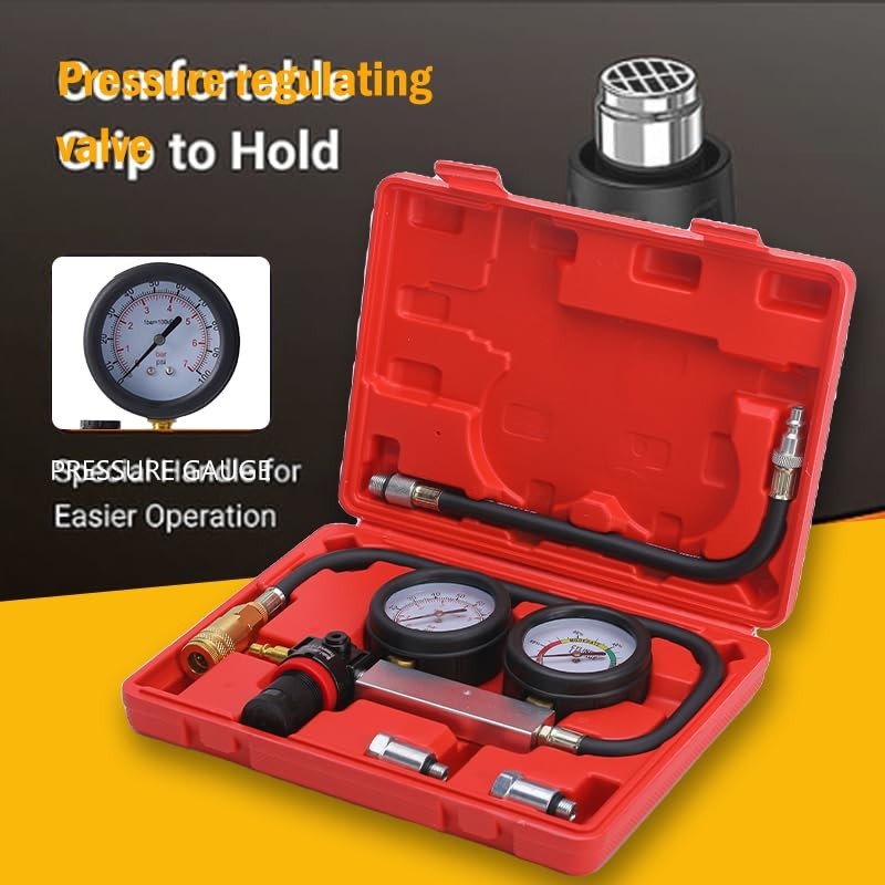 TU-21Cylinder Leak Down Tester Kit, Automotive Engine Compression Leakage Ki...