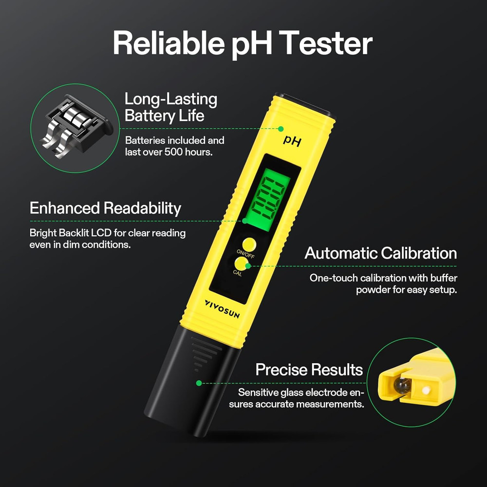 Digital Ph and TDS Meter Kits, 0.01Ph High Accuracy Pen Type Ph Meter ± 2% Reado