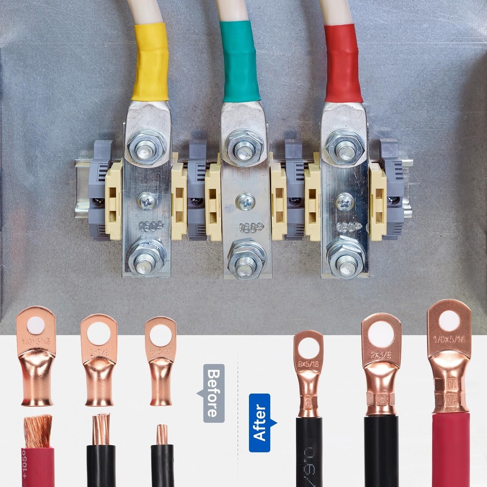 iCrimp Battery Cable Lug Crimping Tool Kit with Wire Variable, Black, Silver