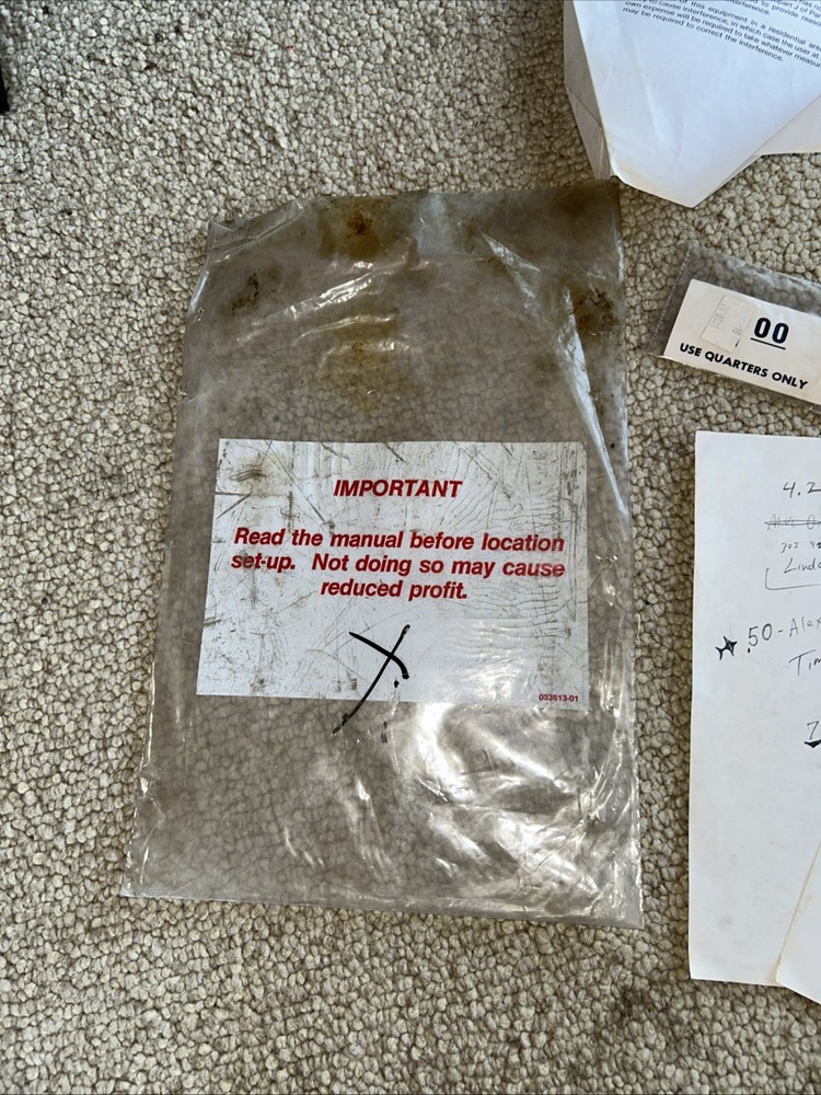 Original ATARI Decals Paperwork Maintenance Service Manual Arcade Video Game