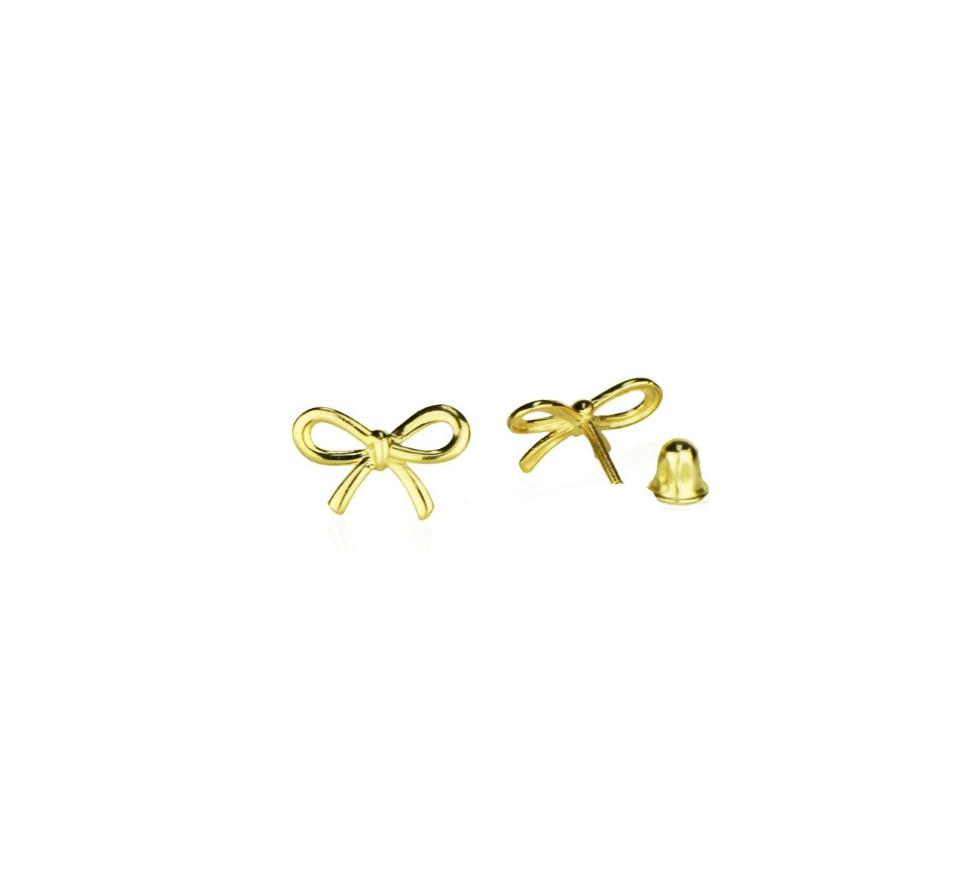 14K Yellow / White / Rose Gold Bow Tie Stud Earrings