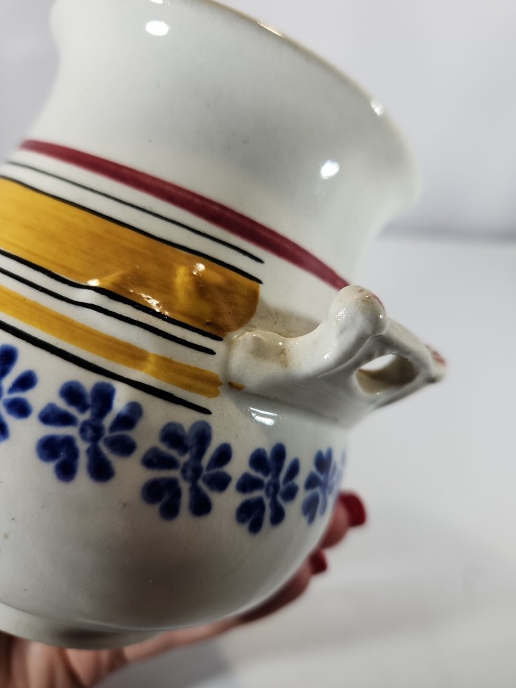 Soft Paste Covered Sugar Bowl Hand Painted England