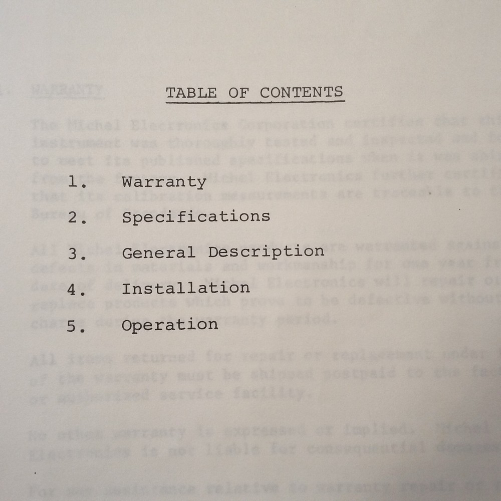 MEC Michel MEC-720A Transponder Test Set Operation Manual