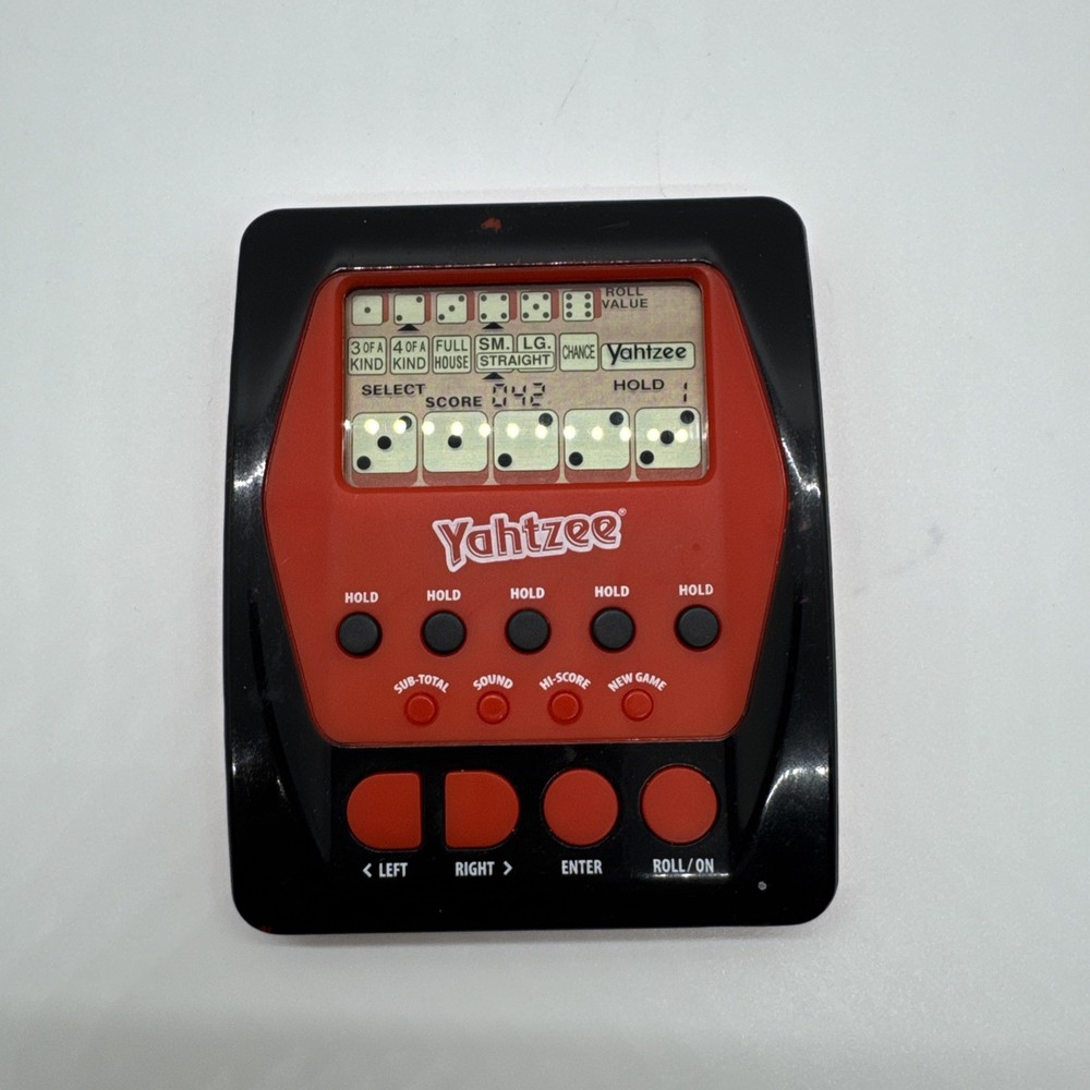 2012 Hasbro Yahtzee Handheld Digital Game Red & Black-Works