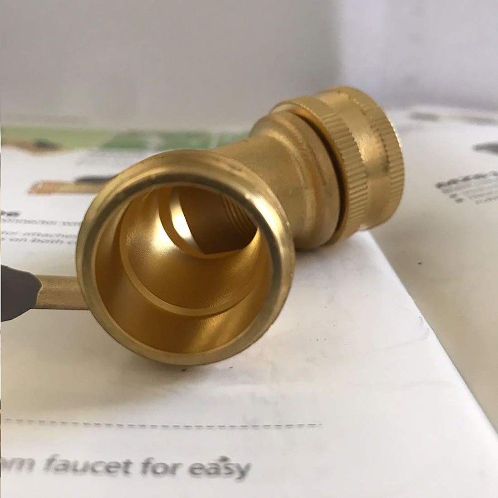 Hanobo 2-Pack Brass Garden Hose Elbow Connector 45 Degree 3 Pack,