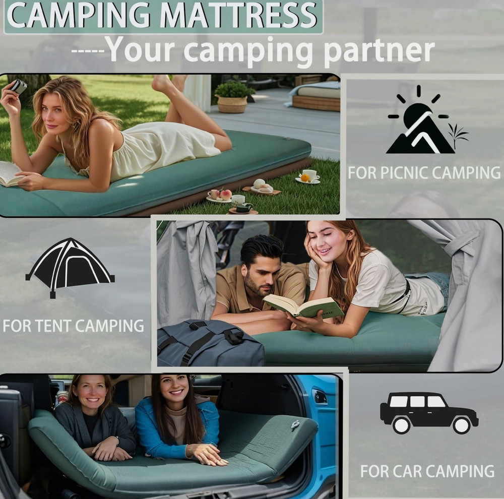 3.1” MEMORY FOAM SLEEPING PAD W/ELECTRIC PUMP