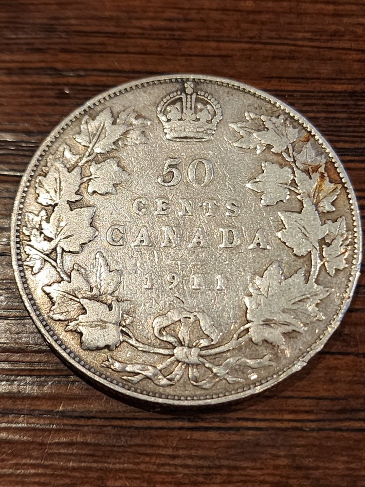 1911 Canada 50 Cents Silver Coin