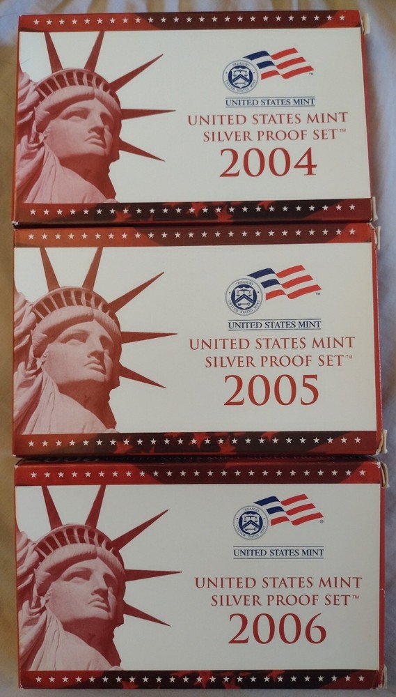2004 2005 2006 Silver Proof Sets in OGP w/COAs