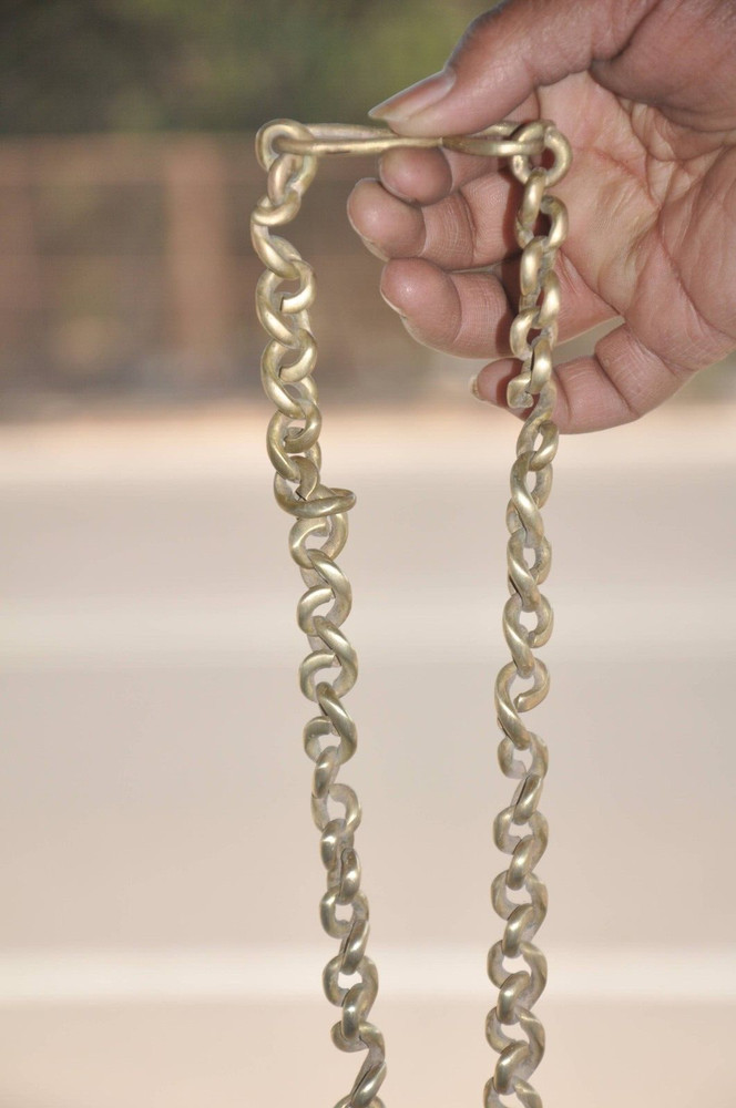 Vintage Hanging Handcrafted Solid Heavy Cow Bell With Chain