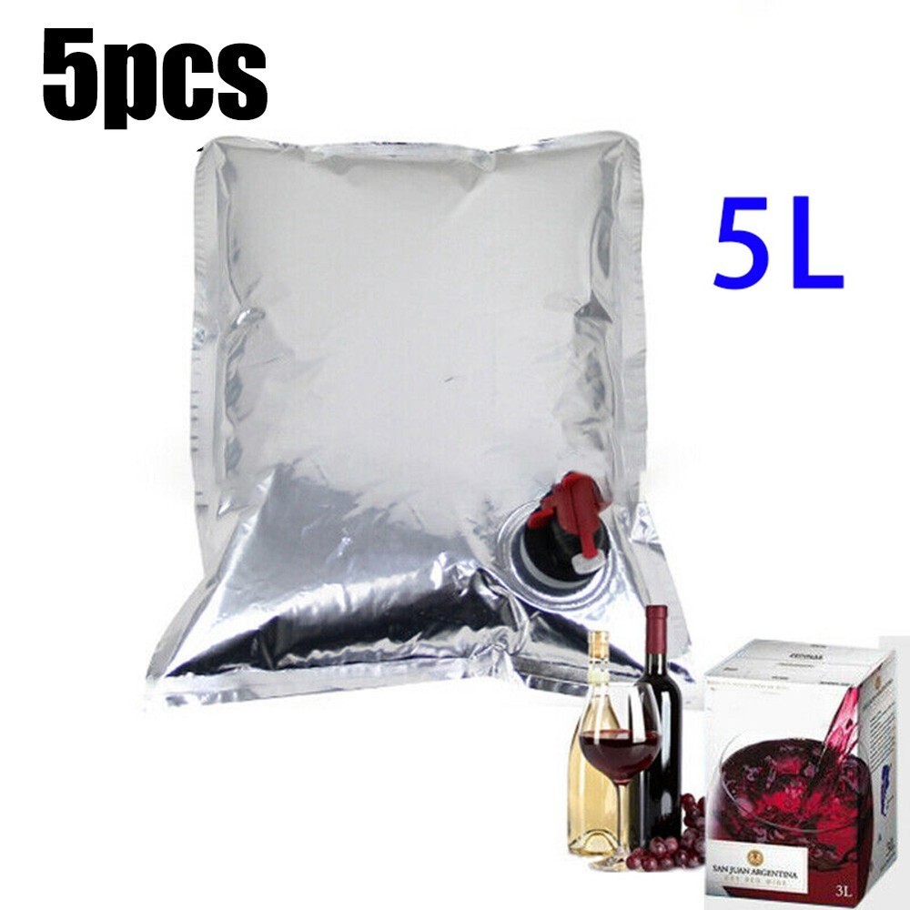 5pcs For Boxed Beverage Container/Wine Dispenser Red Wine Bag In Box 5L New