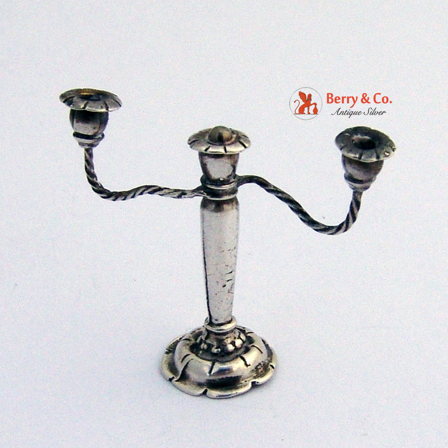 Miniature Candelabra Sterling Silver 1900