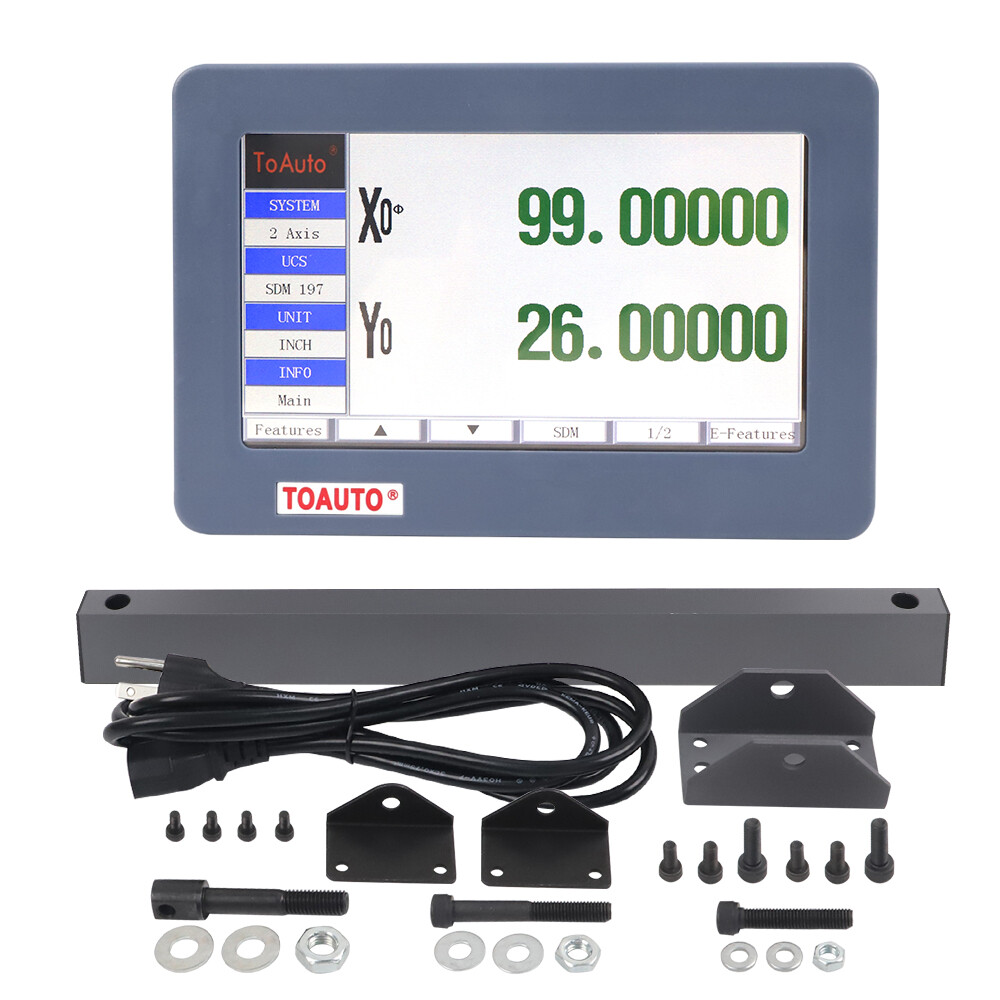 TOAUTO 2/3 Axis LCD Digital Readout 7'' Touch Screen Linear Scale for Mill Lathe