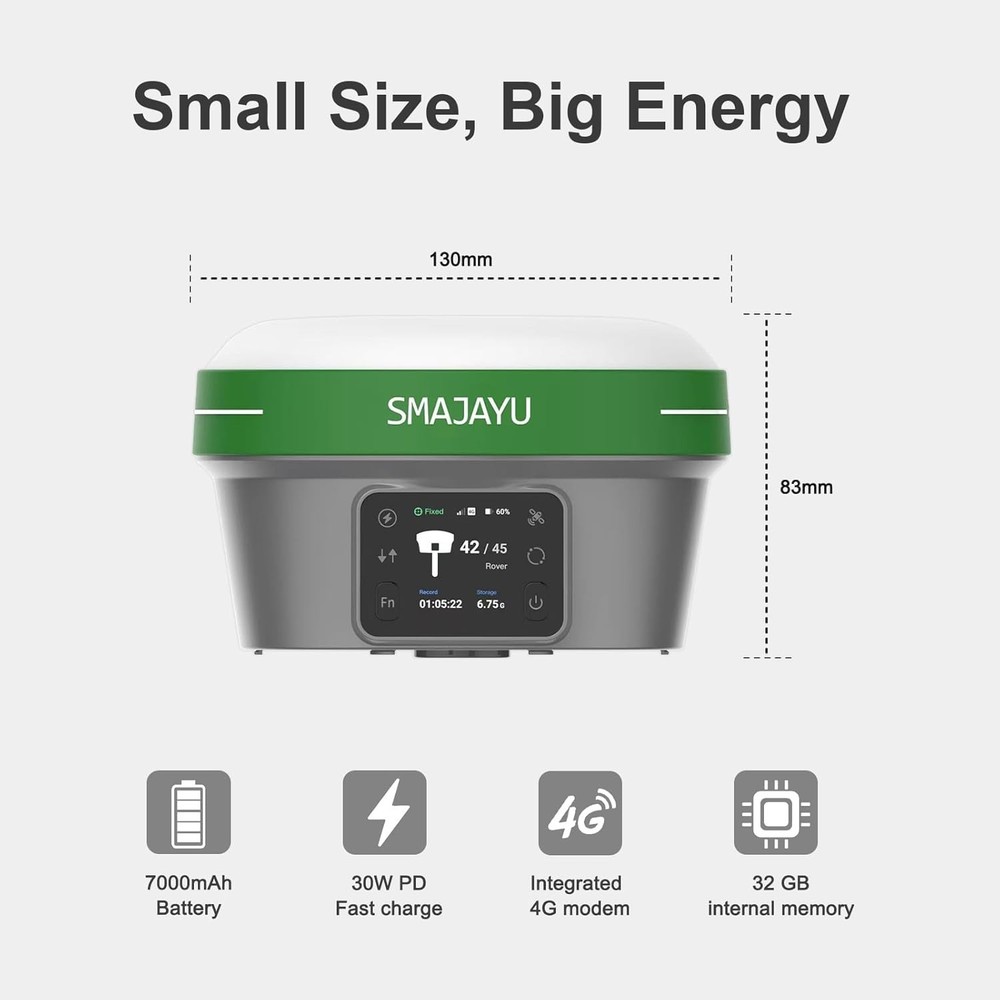 SMA60AR & SMA20Pro Base RTKGNSS OLEDScreen Display Photogrammetry VisualStakeout