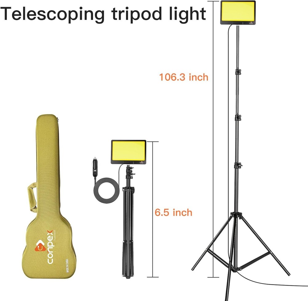 Telescoping LED Camping Light Tripod