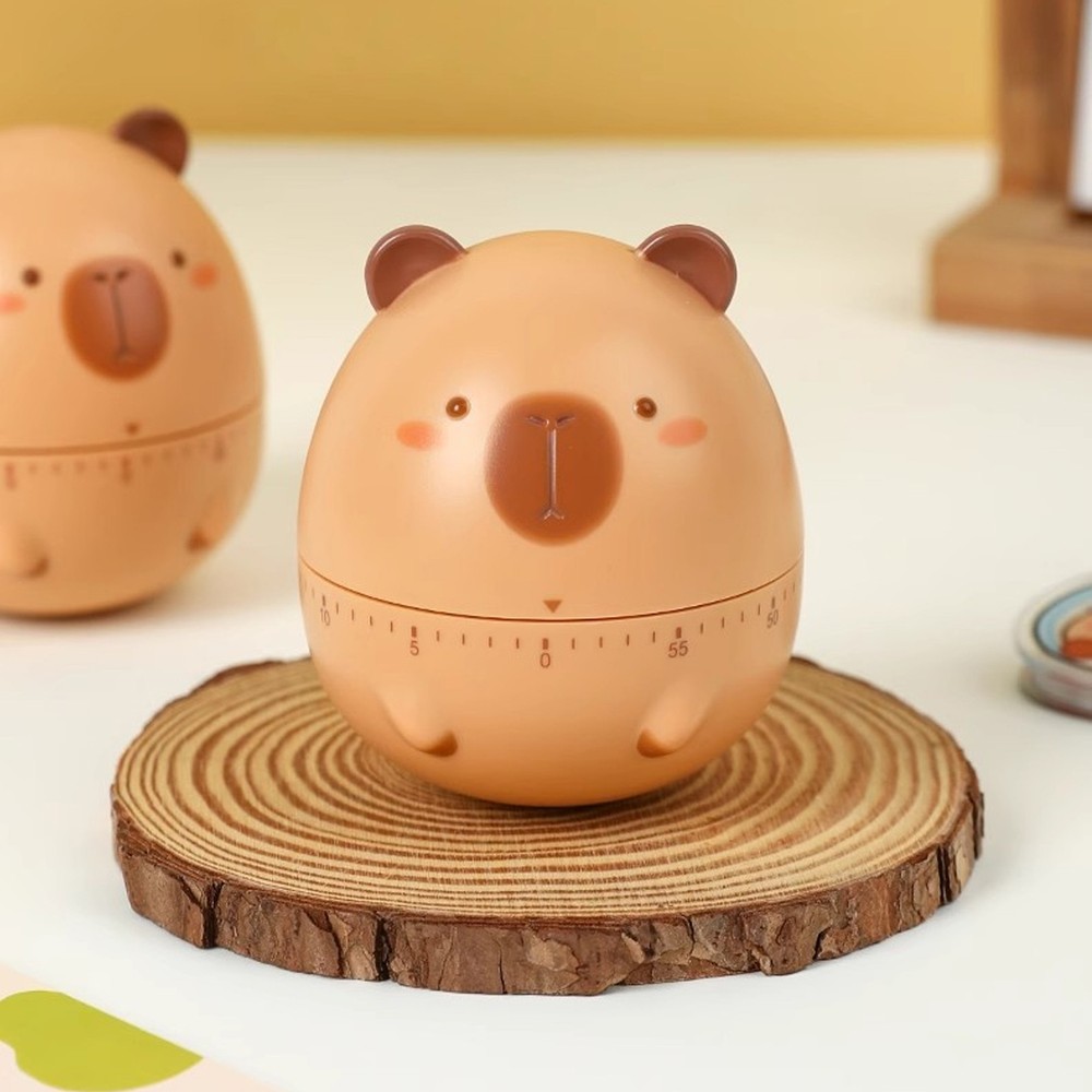 1Pc Capybara Kitchen Timer Mechanical Kitchen Timer Animal Shaped Clock Alarm