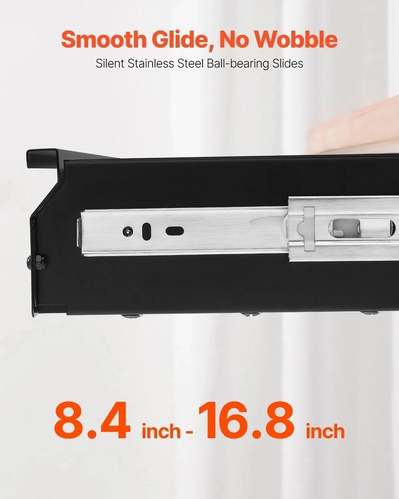 26" Wide Under Desk Drawer Slide Out, Under Desk Mounted Pull-out Drawer