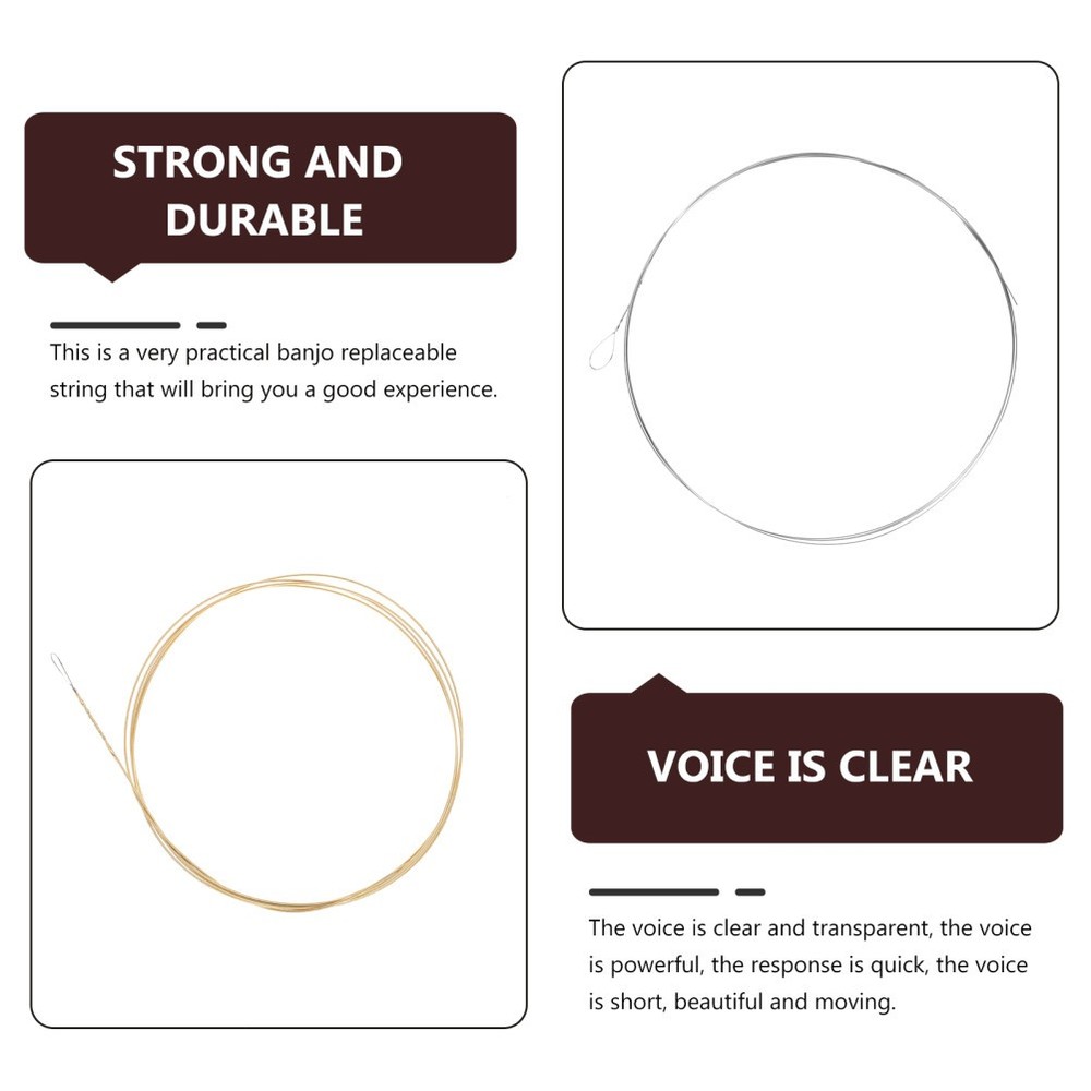 1 Set of Steel 4-string Banjo Strings Replacement Banjo String Accessories