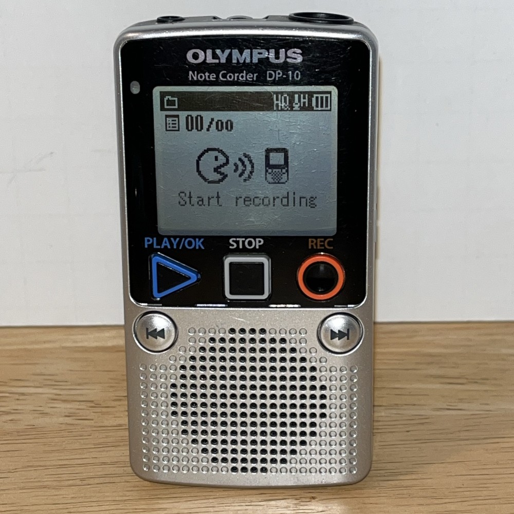 Olympus Note Corder DP-10 Compact Digital Recorder 4 Speed Playback Works