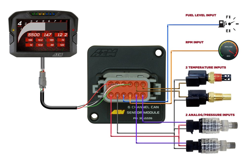 AEM Performance Electronics 30-2226 6 Channel CAN Sensor Module
