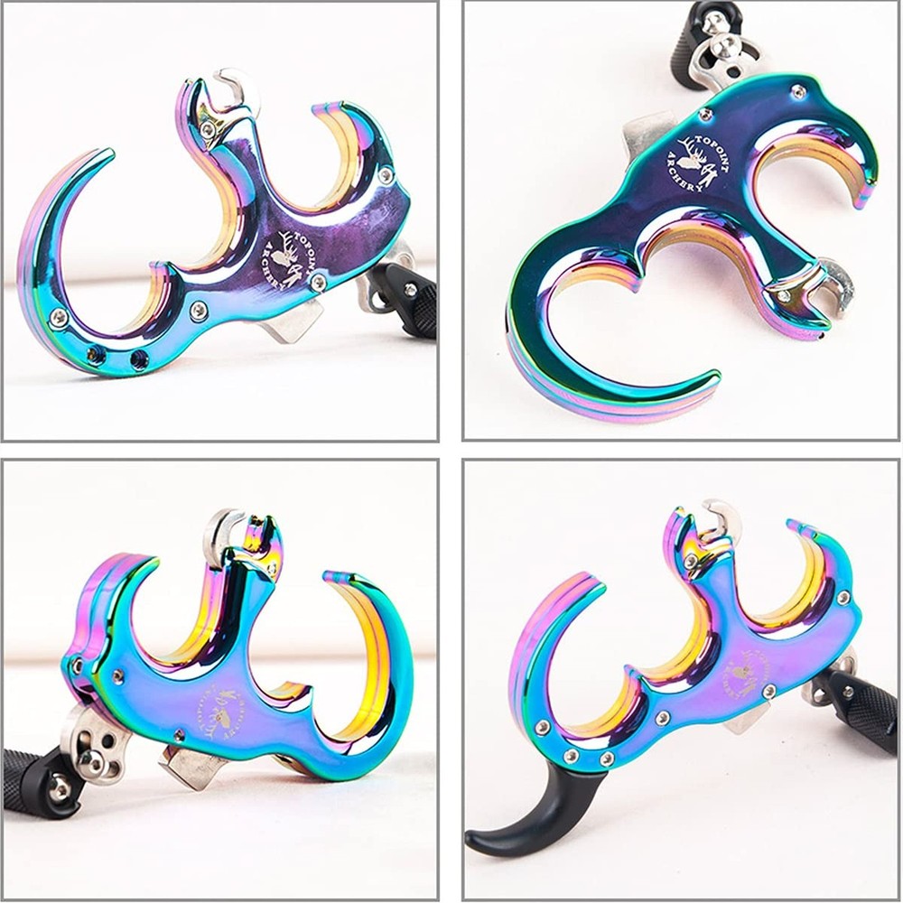 Compound Bow Release Aid Thumb Release 3/4 Fingers Adjustable Automatic Thumb...