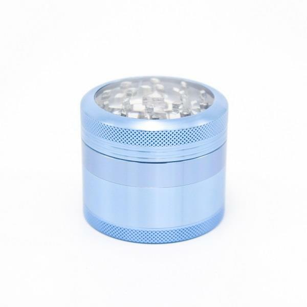SharpStone CLEAR TOP 4 Piece LARGE 2.5” Herb / Spice Grinder BLUE AUTHENTIC