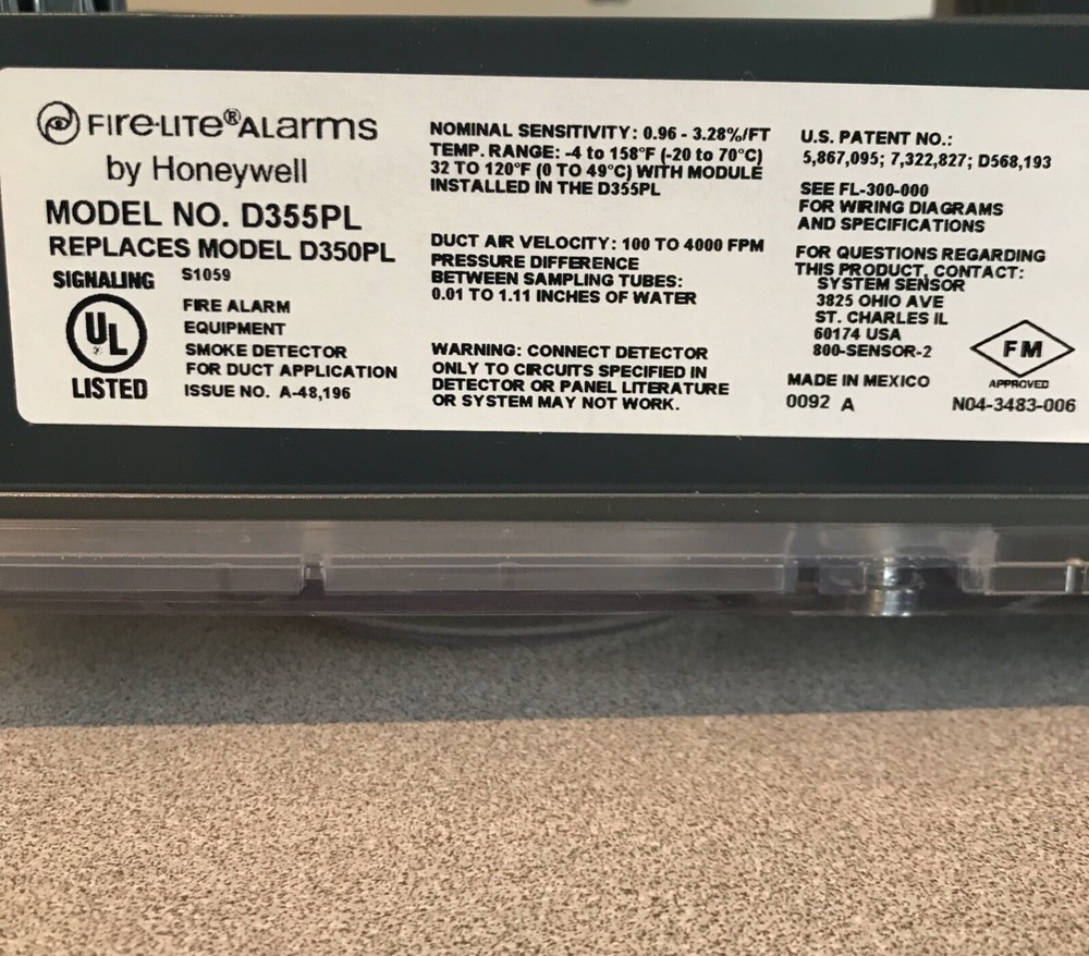Fire-Lite D355PL Duct Smoke Detector