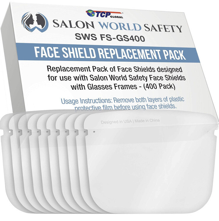 Salon World Safety Face Shield Replacement 10 Pack