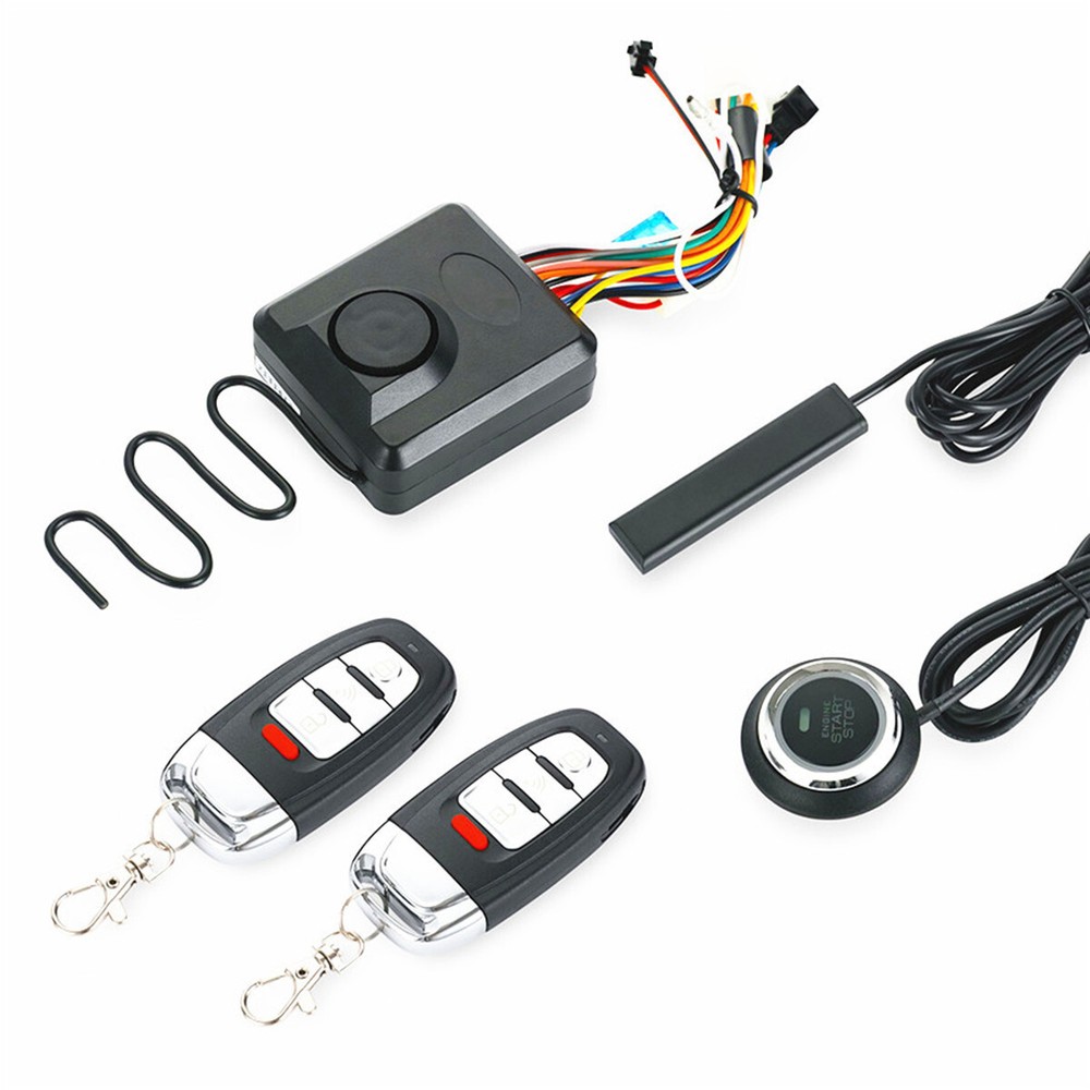 Motorcycle Engine Ignition Keyless Smart Start Button Anti-theft Alarm System
